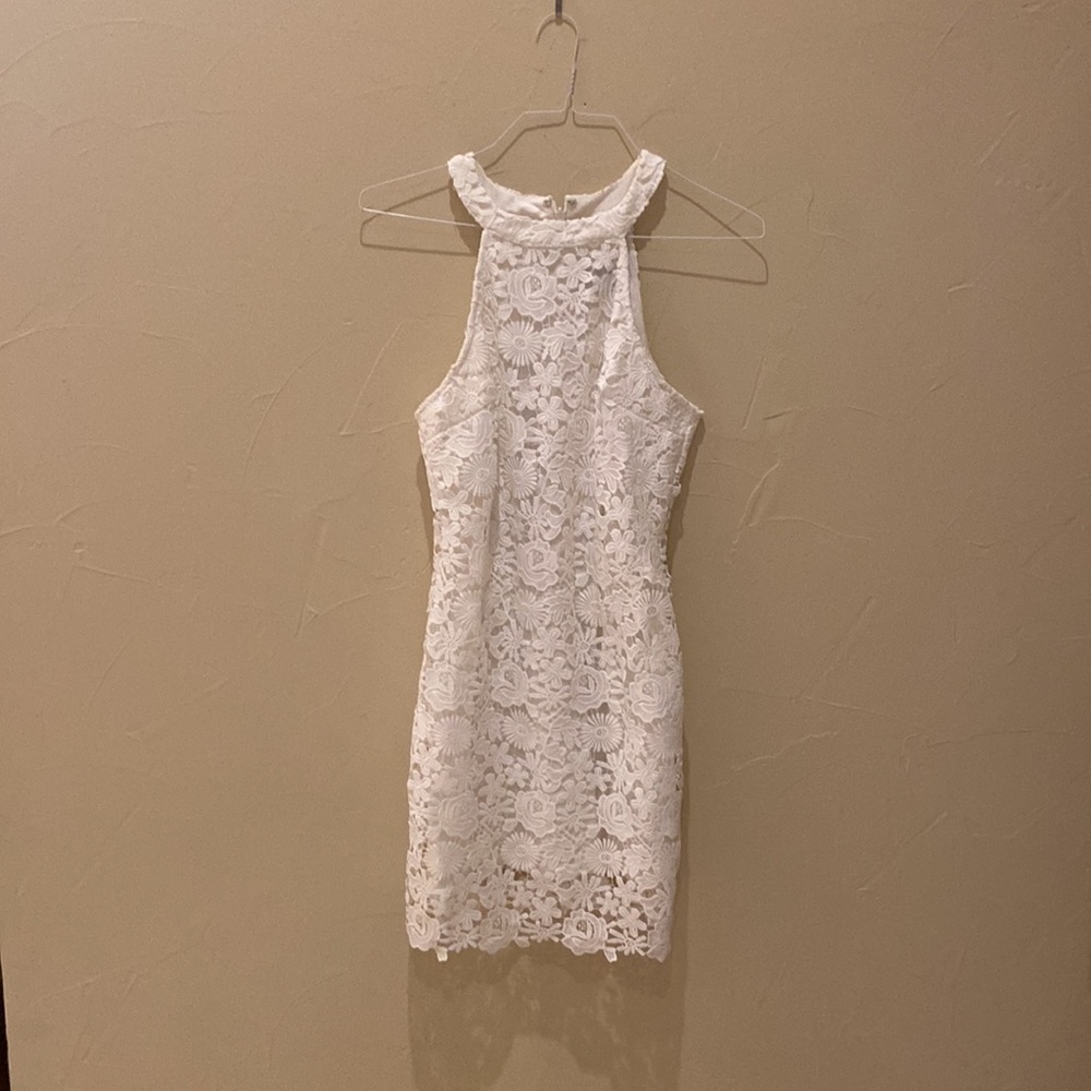 Love Poem Ivory Lace Mini Dress - Size Large